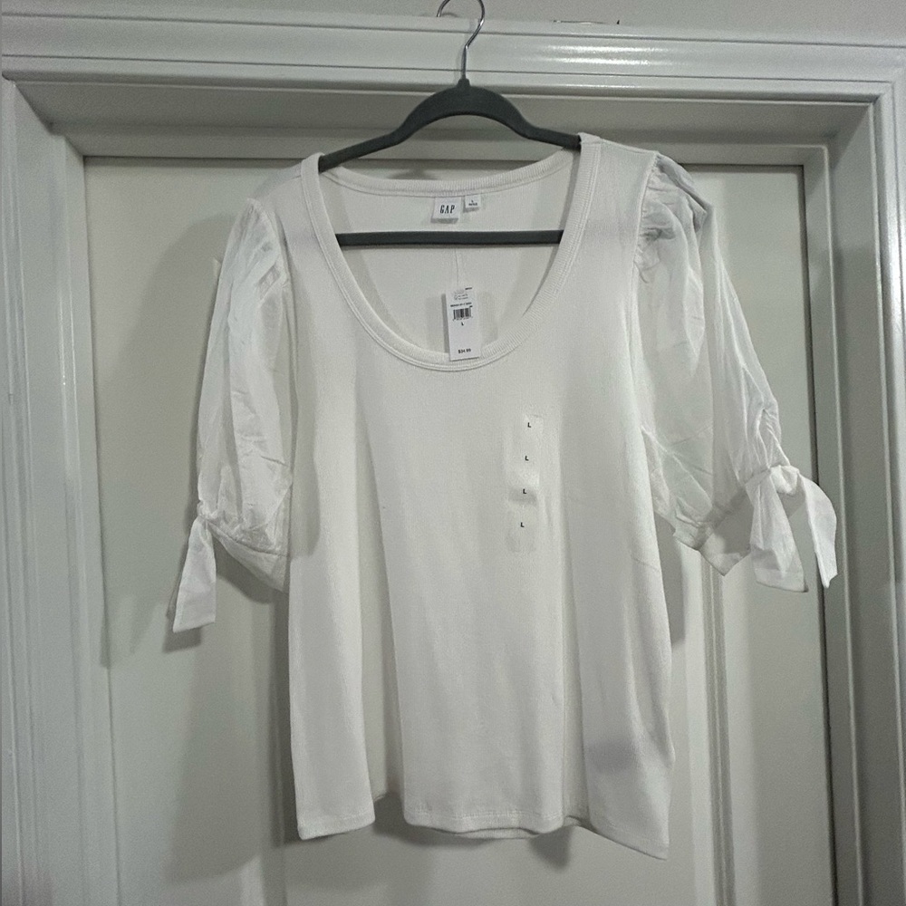GAP Women's Cream Puff Sleeve‎ Blouse